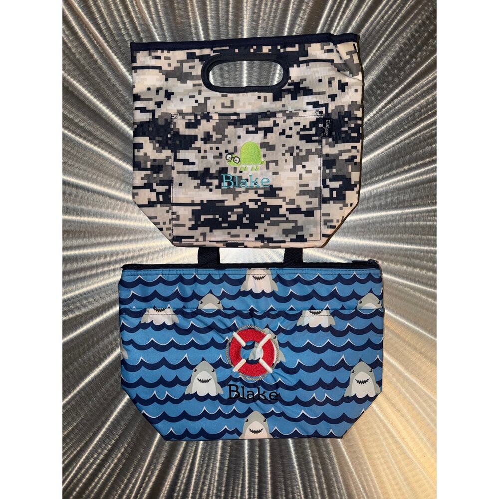 31 Lunch Bags - 2 Totes - Child Named Blake - Gently used